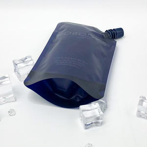 Bolsa de refuerzo lateral azul mate con logotipo personalizado, bolsa de plástico PE resistente a la corrosión, boquilla de pie, Unidad de 30mm para embalaje de crema de baño - Product Image 3