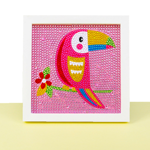 Venta caliente Animal Birds Picture Kits de pintura de diamantes de tamaño infantil para niños con marco - Product Image 1