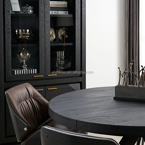 MYHOME Contemporary Black Oak Wood Storage Cabinet <strong>Sideboard</strong> <strong>for</strong> Living Room <strong>Kitchen</strong> Office Display Cabinets - Product Image 6