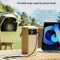 Banco de energía para exteriores de alta capacidad 50000mAh 22,5 W Carga rápida con 4 cables Mango Banco de energía de luz LED
