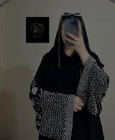 Abaya noire 2024 U.CHIC Haute Couture Design en mousseline de soie noire brodée à la main perlée robe longue Eid pour femmes musulmanes