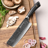 Couteau Nakiri de 7 pouces en acier Damas VG10 avec manche en bois Pakka, couteau de cuisine professionnel