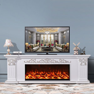 Cheminée électrique de simulation de feu de 1,8 mètre, style européen et américain, avec finition dorée, pour meuble <span class=keywords><strong>TV</strong></span> de salon et décoration - Product Image 1