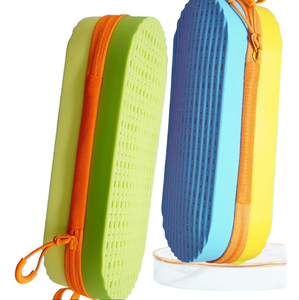 Portable Lightweight Fashion Silicone Makeup Bag with <b>Soft</b> Handle Durable Waterproof Cosmetic Pouch and Zipper Closure - Product Image 1