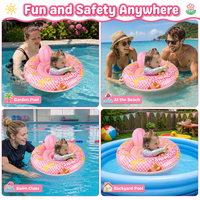 Bouée de natation pour bébé Swimbobo en PVC avec pare-soleil et ouvertures pour les jambes |   Flotteur gonflable pour bébé pour les premières expériences en piscine |   Nage stable