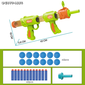 2in1 Trong Nhà Trò Chơi Bắn Súng Không Khí Điện Giá Rẻ 12Pcs Mềm <span class=keywords><strong>Bullet</strong></span> 12Pcs Bọt Bóng Súng Đồ Chơi Súng Với Vỏ Cho Bé Trai Bán Buôn - Product Image 4