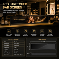 Innovadora Pantalla LCD de 24 Pulgadas con Barra Extensible para Publicidad en Estantes, Menús y Promoción Minorista