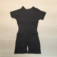 Nouvelle Combinaison de Yoga Sans Dos à Manches Courtes pour Femme, Effet Froncé aux Fesses, Justaucorps d'Entraînement Monopièce Sans Couture pour la Gym et le Fitness