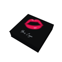 Coffret cadeau magnétique en papier rose personnalisé de luxe pour kit de gloss à lèvres, emballage pour ensemble de rouges à lèvres