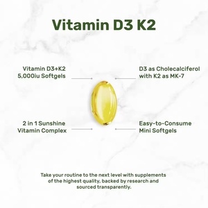 Vitamina D3 K2 5000 UI (100 mcg) con Aceite de Coco, Gomitas Veganas 100% a Base de Plantas, 250 Unidades, Apoyo para el Corazón y los Huesos en Adultos - Product Image 5