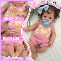 Poupée Reborn réaliste de 12 pouces avec peau veinée, cheveux bouclés en silicone souple, pour enfants, exposition artistique, cadeau