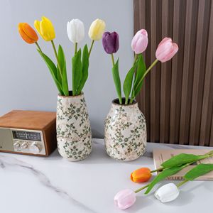 Danza de las Estrellas, Flores de Tulipán Artificiales, Rama Individual, Tela de Mimbre, Decoración Interior para el Hogar, Decoración para Bodas - Product Image 1