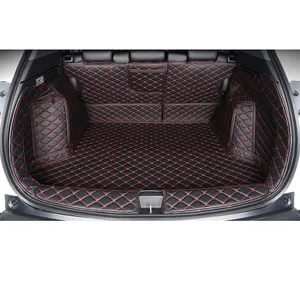 Leather Car Trunk Mat Cargo Liner for soueast DX3 2016 2017 2018 2019 2020 2021 rear boot mats fully coverage 5d styling auto