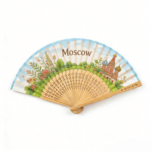 Ventaglio in Legno Personalizzato con Logo Stampato, Stile Mosca Russia, Vendita all'Ingrosso - Product Image 3