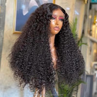 Perruques de cheveux humains bouclés ombrés bruns Pixie 13x4 Lace Front pré-plumées, perruque frontale HD bouclée crépue pour femmes noires