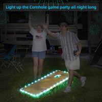 Vente en gros de lumières cornhole à LED Télécommande de lumières de plateau de trou de maïs Lumières LED Ensemble de jeu cornhole à 16 couleurs changeantes