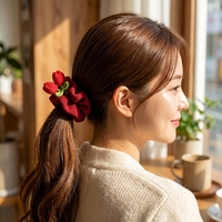 Aksesoris Rambut Wanita Ikat Rambut Bunga Tulip Gaya Warna Dapat Disesuaikan Kain Korea Imut Manis Buatan Tangan Kasual Pesta