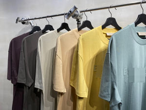 Camiseta FO Morandi Color G de Doble Línea ESS Tridimensional de Manga Corta, Estilo Americano, Holgada, Unisex, para Parejas - Product Image 5