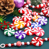 Cadeaux de Noël : Sucettes tourbillon, bonbons à la menthe, décorations colorées en forme d'éventail, ornements suspendus pour sapin de Noël et fêtes de fin d'année