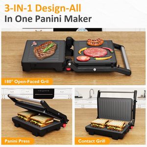 Non Stick Coating Commercial Dual Breakfast Electric Contact <b>Grill</b> Panini Smokeless Steak Machine BBQ Electric <b>Grill</b> - Product Image 4