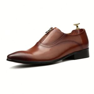 Nouvelles Chaussures Oxford en Cuir Véritable Style Anglais à Lacets avec Trois Boucles Connectées, Semelle Extérieure en Caoutchouc Antidérapante pour Mariages d'Automne - Product Image 5