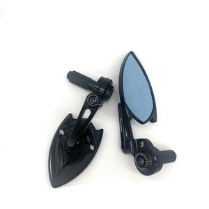Rétroviseur de moto universel en alliage d'aluminium modifié, nouveau ABYDMOTO, verre bleu plat, réfléchissant, avant - Product Image 1