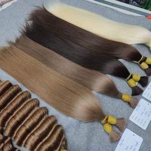 Venta al por mayor cutícula alineada vietnamita pelo crudo onda natural color recto extensión de cabello humano virgen a granel - Product Image 6