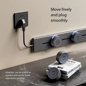 Stopkontak Rel Kabel Terpasang yang Dapat Dipindahkan IP44 Paduan Aluminium Abu-abu Rel Kombinasi Bebas Dapat Dilepas Multi Outlet Strip Colokan USB-A USB-C - Product Image 1