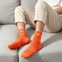 Chaussettes de sport personnalisées avec logo, semelle coussinée, compression de la voûte plantaire, antidérapantes, respirantes, pour la course à pied, la randonnée, l'entraînement et le quotidien