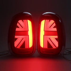 Mini Luces Traseras LED R60 Union Jack con Intermitentes Secuenciales, Acabado Cromado Rojo, Par - Product Image 2