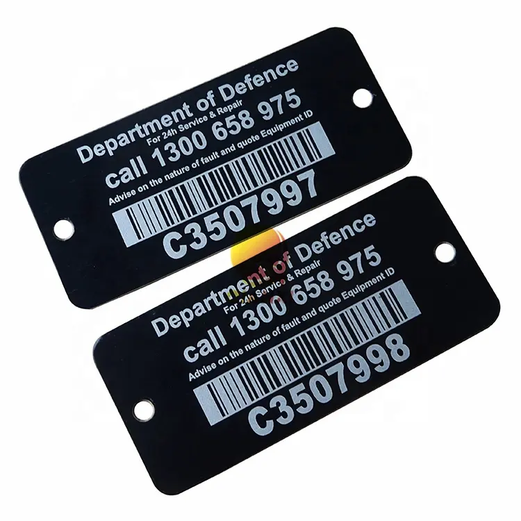 Personalizado UV impressão de ativos de metal de alumínio etiqueta de código de barras QR CODE tag aço Inoxidável