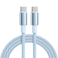 Câble en nylon tressé coloré de 1 m avec coque en aluminium, charge rapide Type C vers C, transfert de données ultra-rapide pour adaptateur iPhone 15 16 17