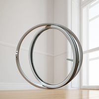 Ventana Circular Fija de Doble Acristalamiento, Estilo Europeo, Moderna y Personalizada, de Aluminio con Puente Térmico, para Villas y Hoteles, con Diseño Gráfico