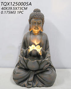 <span class=keywords><strong>Fontaine</strong></span> d'eau extérieure autoportante moderne en résine Flowechoing, Bouddha <span class=keywords><strong>zen</strong></span> Fengshui, faite à la main, alimentée par énergie <span class=keywords><strong>solaire</strong></span> LED - Product Image 4