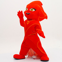 Costume de mascotte gonflable pour adulte, fille aux cheveux roux, pour défilé d'Halloween, performance de cosplay, robe de fête géante de 2,2 m