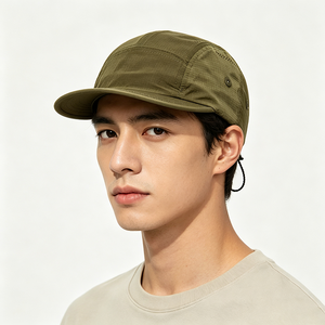 Custom OEM ODM 5-Panel Unisex Sports Camp Cap Canvas Quick Dry <b>Hat</b> Drawstring Closure Outdoor Travel Fishing Light Weight - Product Image 1