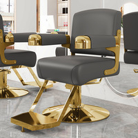 Chaise de salon de coiffure moderne de haute qualité avec structure en acier inoxydable, siège en cuir, pivotant à 360 degrés, pour usage scolaire, vente directe d'usine