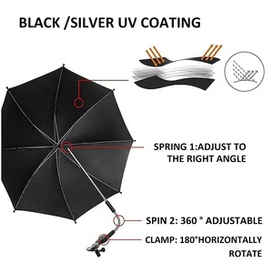 Parapluie Enfant, sombrilla para cochecito de bebé, sombrilla con abrazadera, Clip de protección UV ajustable en sillas de playa <span class=keywords><strong>parasol</strong></span> - Product Image 3