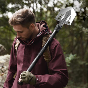 Pelle de tranchée multifonction X3-36 83x16cm, outil de survie pliable pour le camping en plein air avec poignée en D - Product Image 1