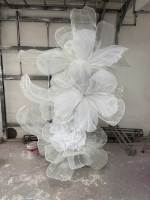 Y1038large Bunga Organza Lipit Kain Sutra Organza Instalasi Seni Latar Belakang Pernikahan Dekorasi Langit-langit Adegan Pernikahan Panggung