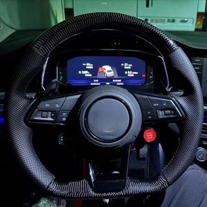 Convient pour Volkswagen CC, Passat, Polo, <span class=keywords><strong>Golf</strong></span> <span class=keywords><strong>6</strong></span>, <span class=keywords><strong>GTI</strong></span>, Passat, Touareg, Scirocco R Modification du volant en fibre de carbone - Product Image 4