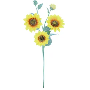 Girassol artificial para decoração, flores de seda amarelas, girassol artificial da china com haste única