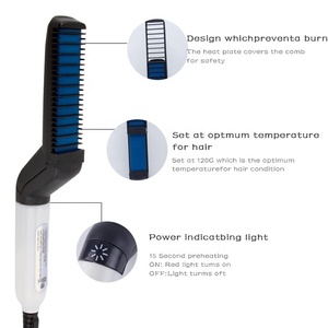 Electric Ceramic <strong>Beard</strong> Straightening Brush Comb Iron Hair <strong>Straightener</strong> for Men - Product Image 5