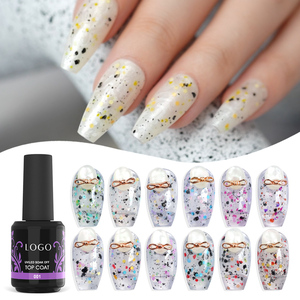 MissGel Polka Dot Glitter Color Non Wipe Topcoat Venta al por mayor No Wipe Top Coat UV Nail Polish Top Gel - Product Image 1