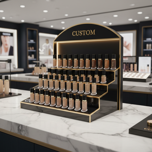 Expositor de Acrílico Personalizado de 3 Niveles para Botellas de Perfume, Maquillaje y Cosméticos con Iluminación Integrada - Product Image 4