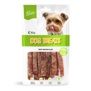 Alice OEM/ODM Premium secado al aire carne tocino rebanada perro golosinas secas aperitivos alimentos para perros de alta proteína dientes limpios golosinas para perros comida para mascotas - Product Image 3