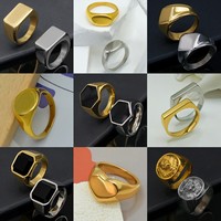 Nouvelles bagues signet personnalisées étanches, plaquées or 18 carats, brillantes, plus de 60 styles, ajustables, motif serpent, bijoux de mode pour phalanges
