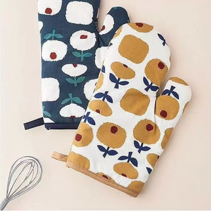 <span class=keywords><strong>Gant</strong></span> de cuisine en coton imprimé clair <span class=keywords><strong>gant</strong></span> de cuisine gants de four résistants à la chaleur - Product Image 2