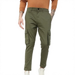 Pantalones Cargo de Lona Ligera y Resistente al Desgaste para Hombre, Cintura Media, Color Liso, Estilo Casual, Corte Holgado - Product Image 3