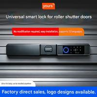 Serrure Intelligente pour Porte à Volets Roulants, Verrouillage par Empreinte Digitale, Alarme Anti-Effraction, Batterie 1000 mAh, Cylindre de Niveau C, Anti-Espionnage, NFC